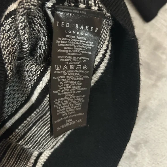 Ted Baker cashmere wool blend striped crew neck sweater - Picture 6 of 13